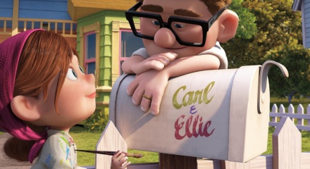 UP characters Ellie and Carl at their mailbox